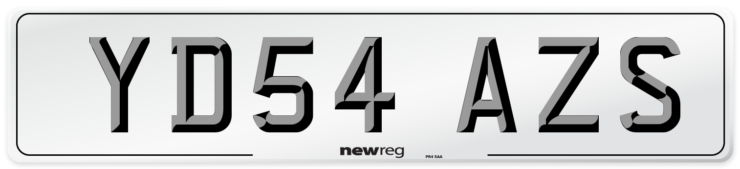 YD54 AZS Number Plate from New Reg